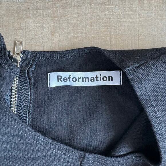 Reformation Black Knit Midi Dress Size 2 - Picture 3 of 5